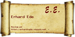 Erhard Ede névjegykártya